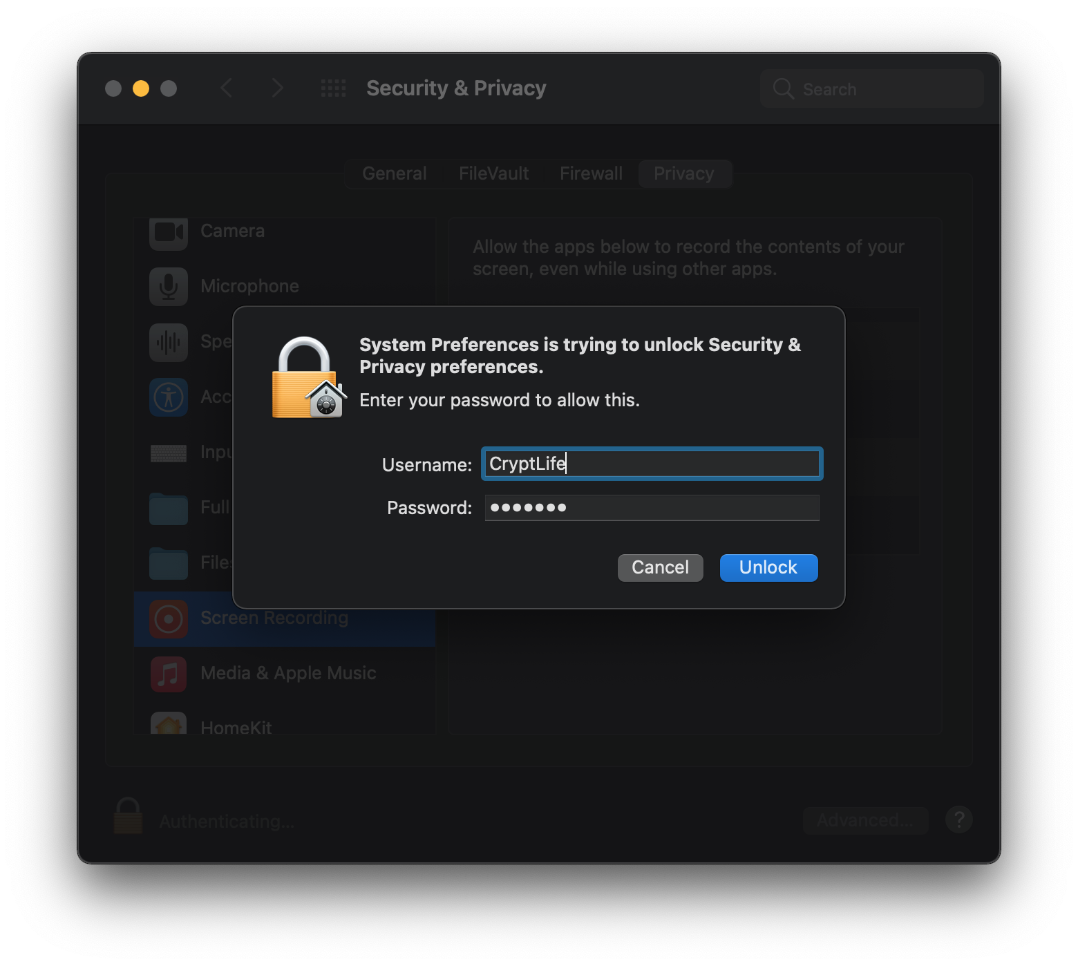 Administrator Password Mac to Take Screenshot with Time delay on Mac