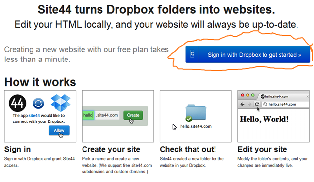 Host a Website on Dropbox Step 1