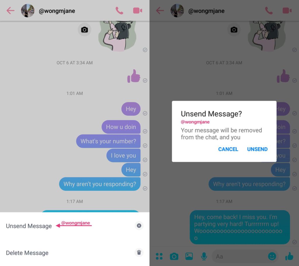 Undo Sent Messages On Messenger